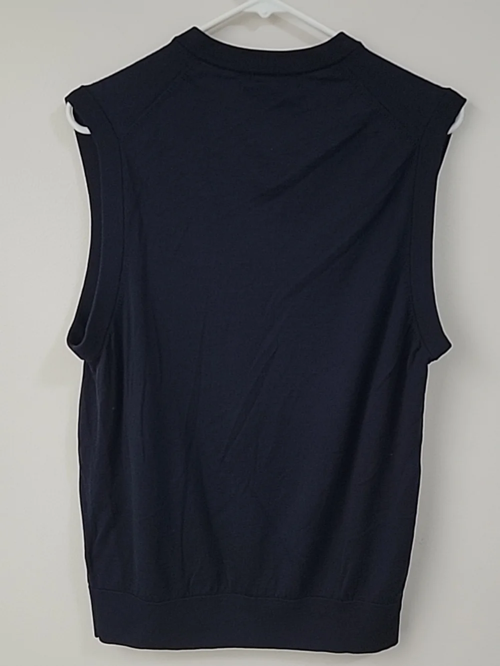 Brooks Brothers Vest Navy Extra Fine Merino Wool V-Neck Pullover Men’s M EUC